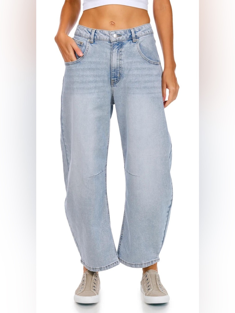 Blue Spice Mid Rise Barrel Leg Jeans, Sz 13 - Picture 3 of 7